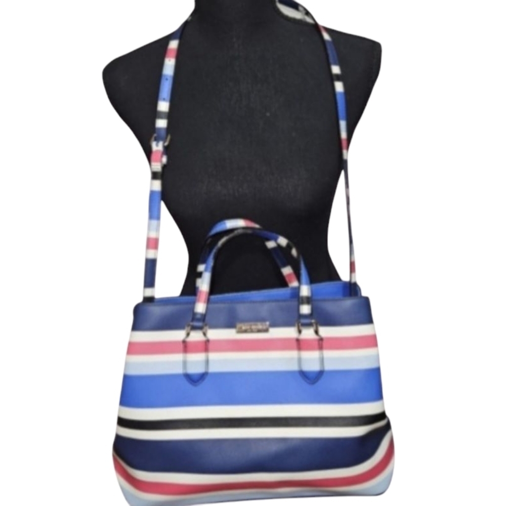 Kate Spade New York Evangelie Laurel Way Striped Satchel Crossbody Handbag Purse